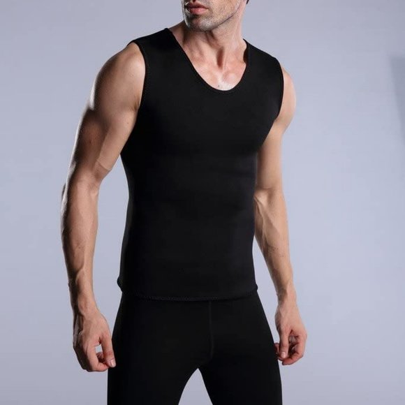 Men's Thermo Body Shaper Neoprene Slimming Vest Fat Burner Tank Top - SMALL - Picture 3 of 9